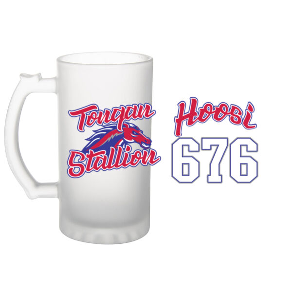 Tongan Stallion - Toronto Raptors Colorway - Frosted Glass Beer Mug Thumbnail