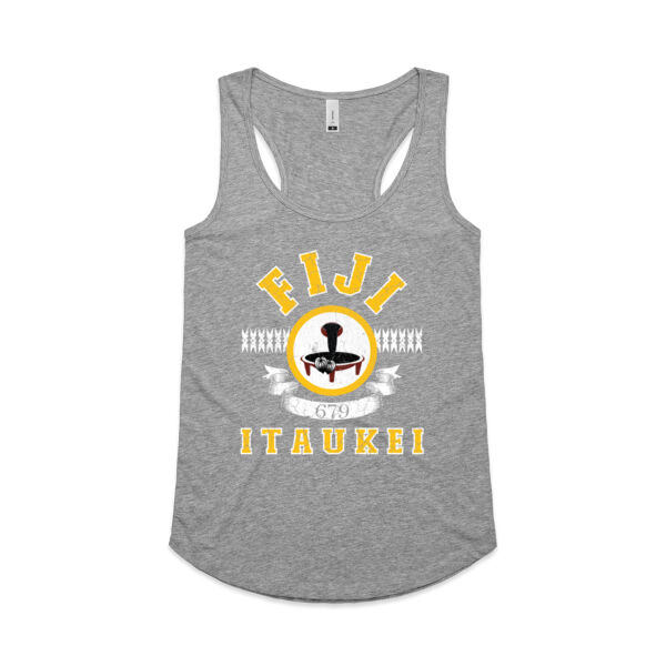 Fiji - iTaukei 679 - Vintage - Womens Yes Racerback Singlet Thumbnail